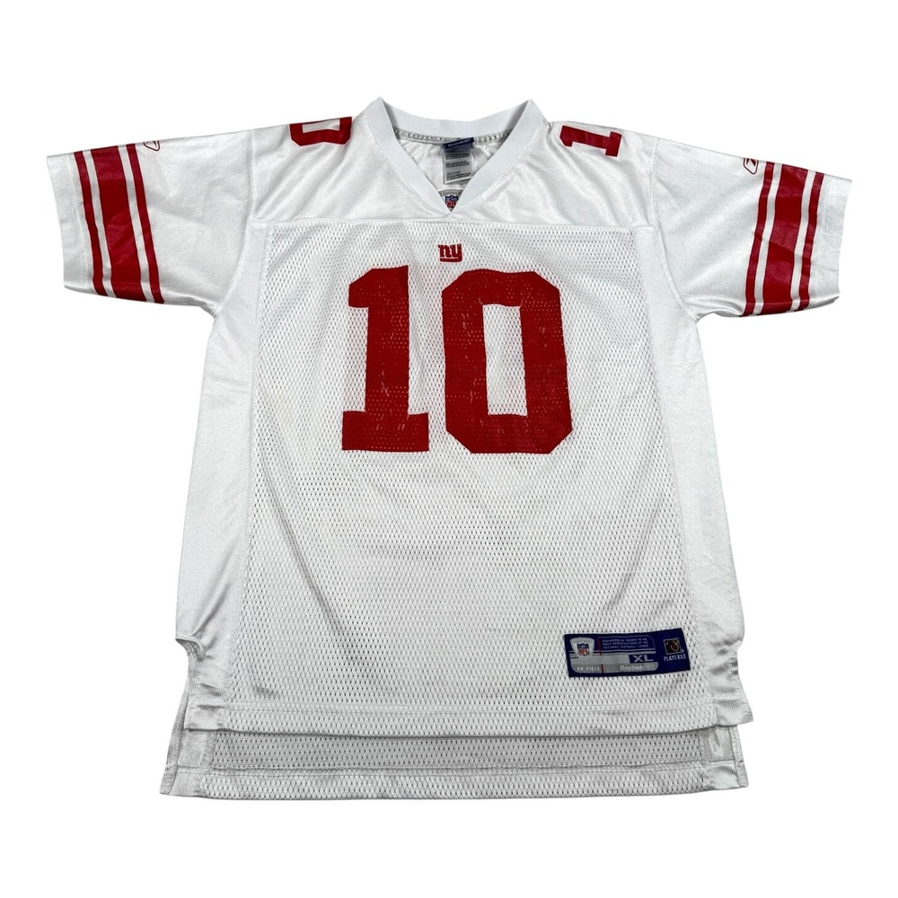 New York Giants Football Jersey Boys Youth XL White NFL Reebok Manning 10